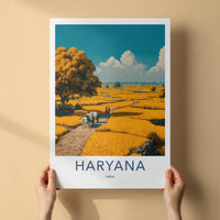 Haryana Poster - India Travel Art - Haryana Golden Field Scene Home Decor