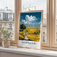 Haryana Poster - India Travel Art - Haryana Golden Fields Path Home Decor