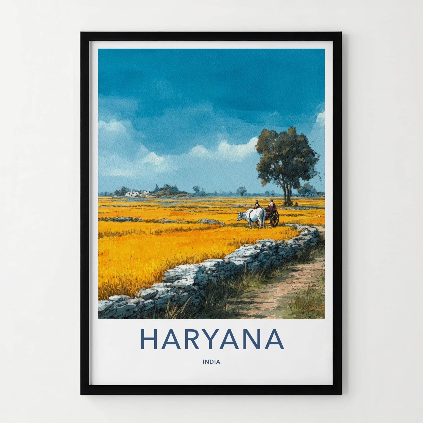 Haryana Poster - India Travel Art - Haryana Golden Fields Wall Decor