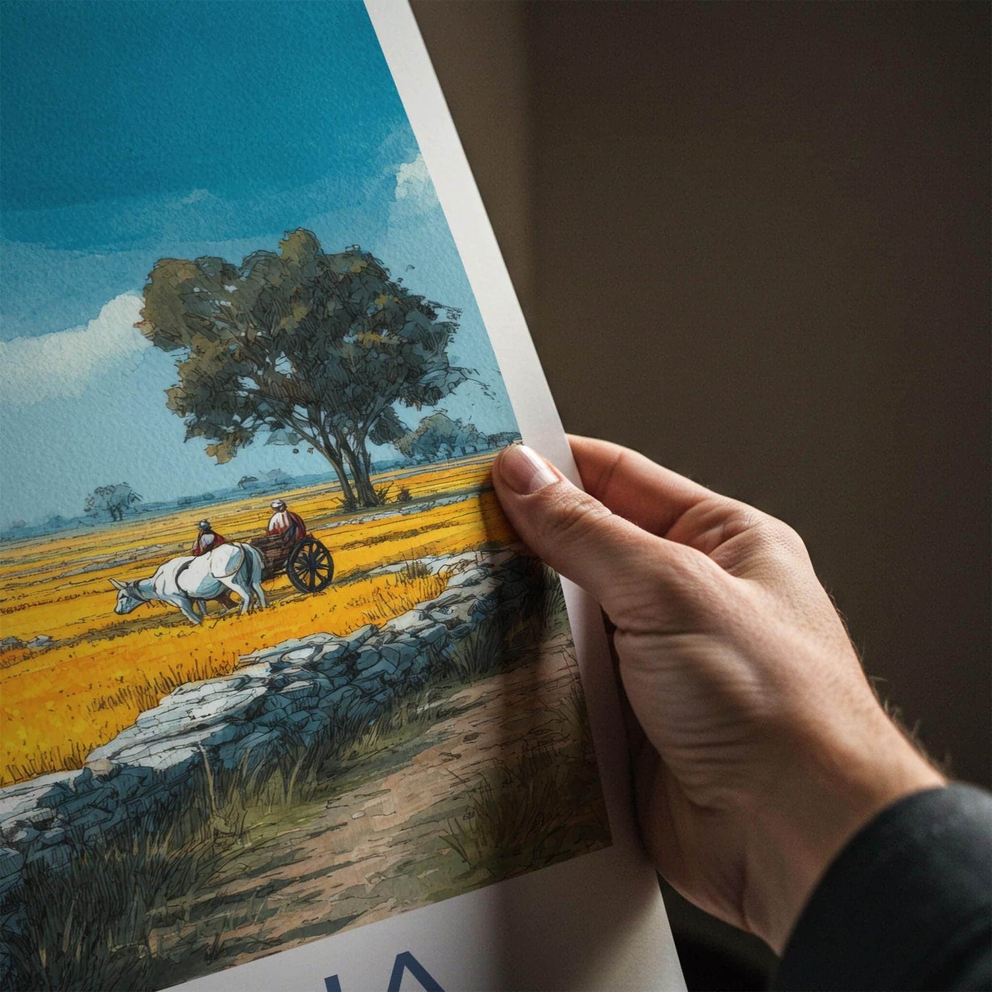 Haryana Poster - India Travel Art - Haryana Golden Fields Wall Decor