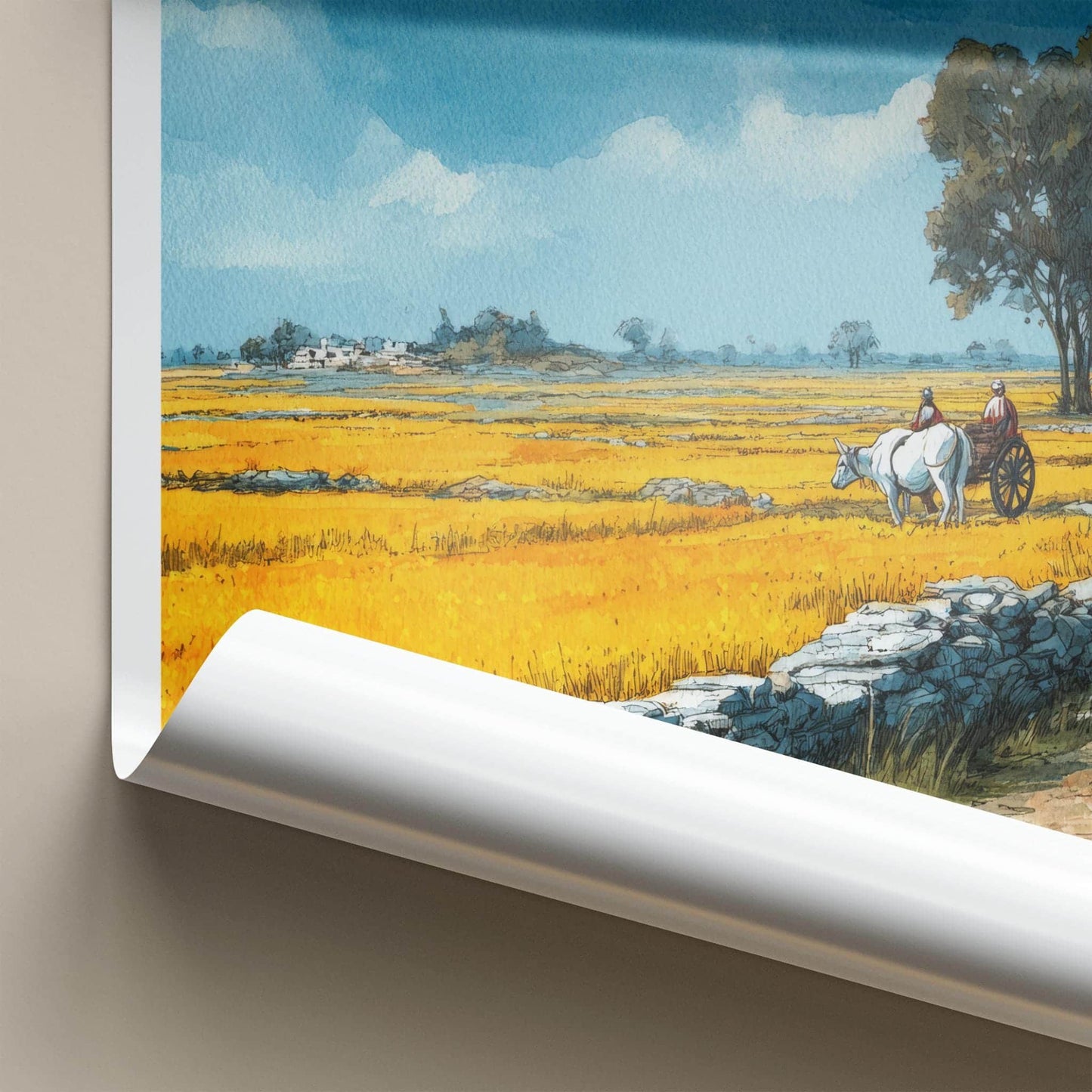 Haryana Poster - India Travel Art - Haryana Golden Fields Wall Decor