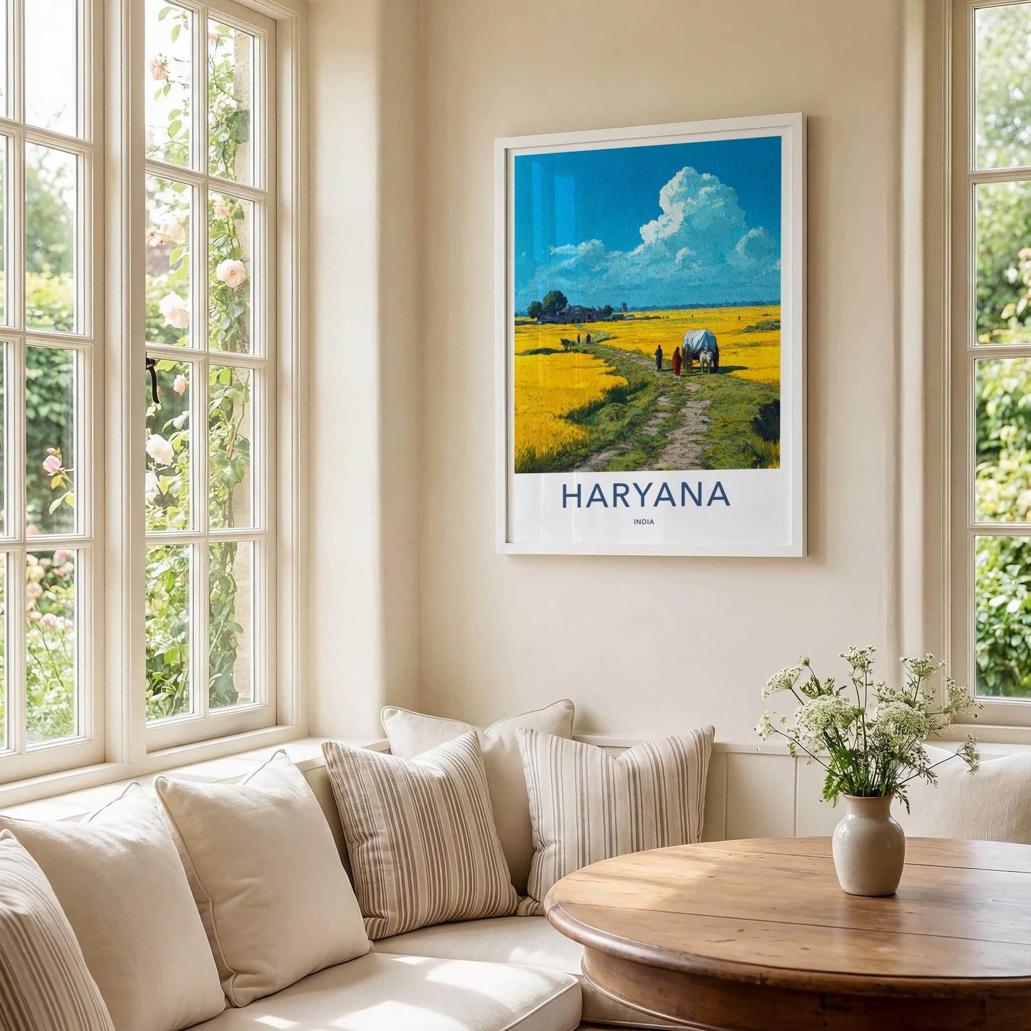 Haryana Poster - India Travel Art - Haryana Rural Pathway Scene Wall Decor