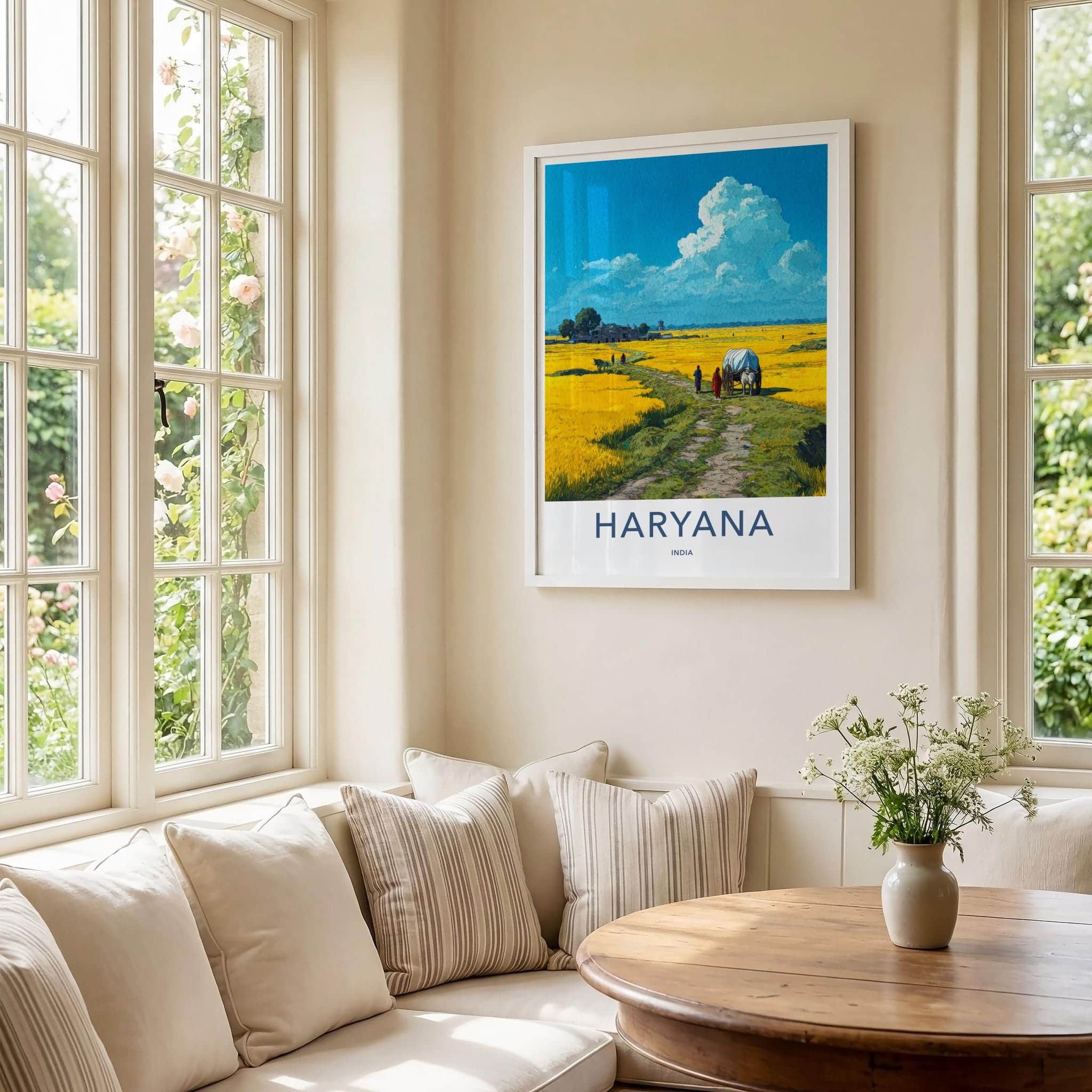 Haryana Poster - India Travel Art - Haryana Rural Pathway Scene Wall Decor