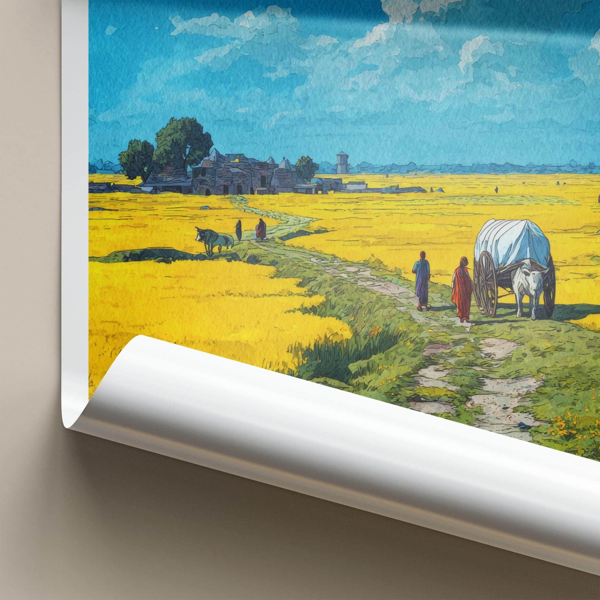 Haryana Poster - India Travel Art - Haryana Rural Pathway Scene Wall Decor