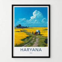 Haryana Poster - India Travel Art - Haryana Rural Pathway Scene Wall Decor