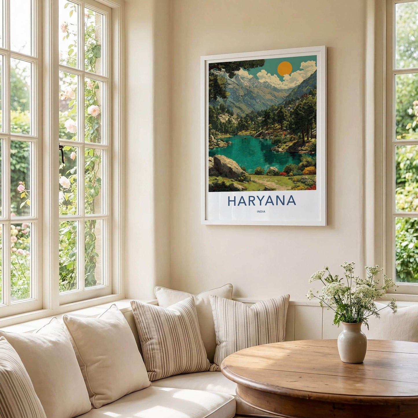 Haryana Poster - India Travel Art - Haryana Vibrant Lake Scenery Home Decor