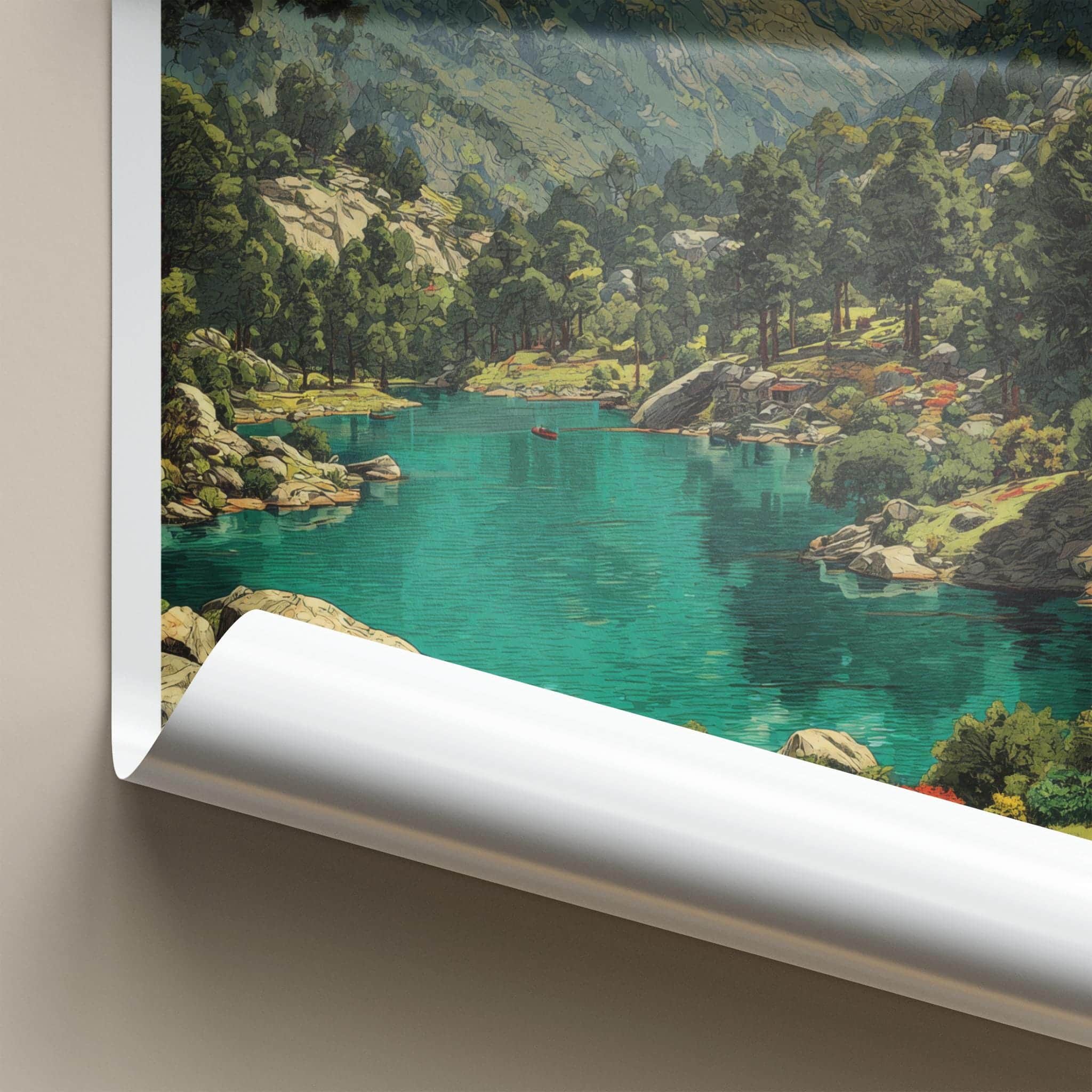 Haryana Poster - India Travel Art - Haryana Vibrant Lake Scenery Home Decor