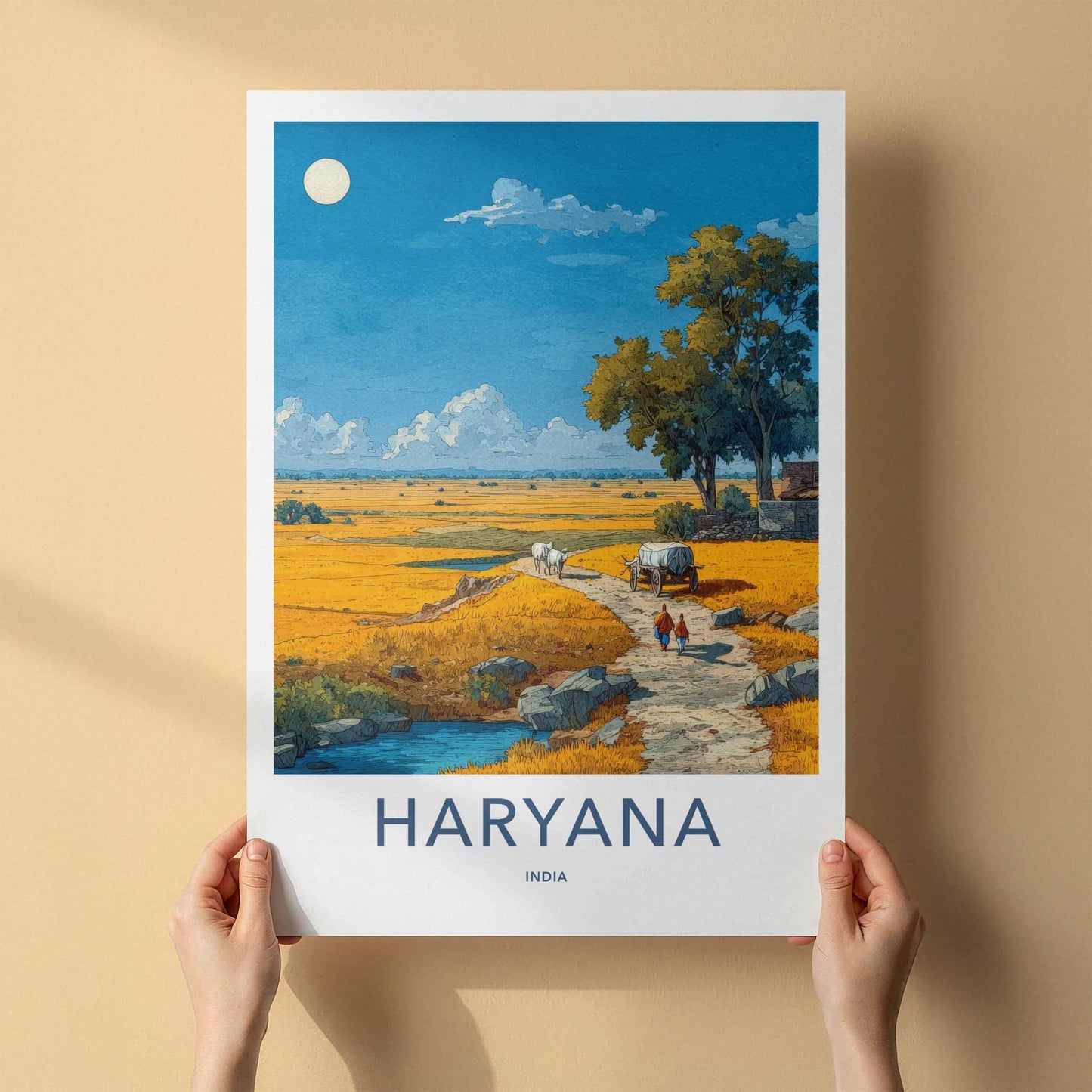 Haryana Poster - India Travel Print - Haryana Golden Field Lounge Decor