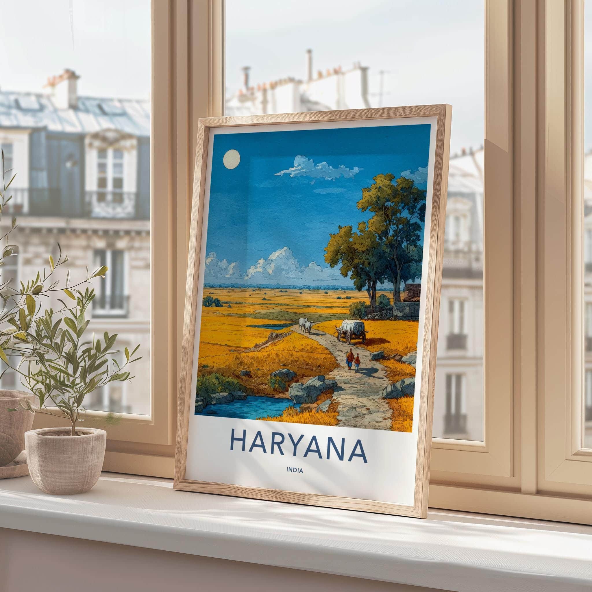 Haryana Poster - India Travel Print - Haryana Golden Field Lounge Decor
