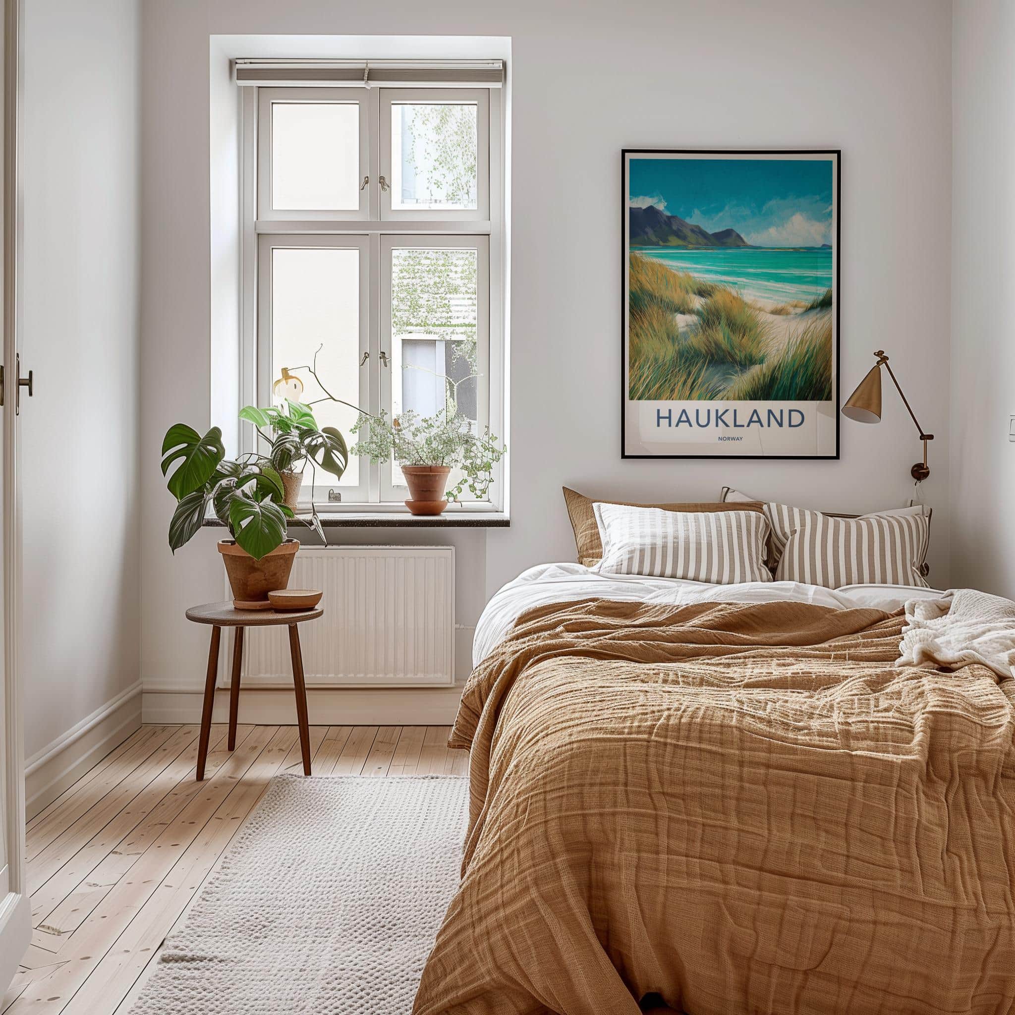 Haukland Poster - Norway Framed Print - Sandy Beach Grass Lounge Decor