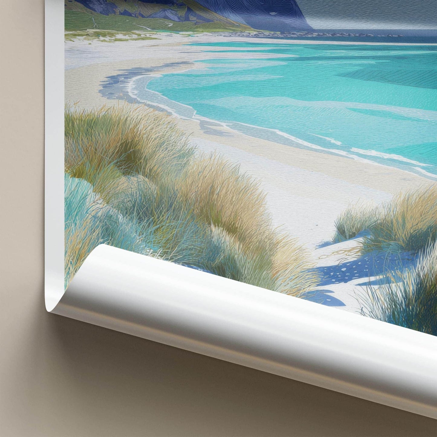 Hauklandstranda Poster - Norway Scenic Art - Coastal Dunes Ocean Home Decor