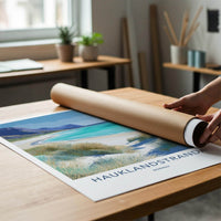 Hauklandstranda Poster - Norway Scenic Art - Coastal Dunes Ocean Home Decor