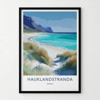 Hauklandstranda Poster - Norway Scenic Art - Coastal Dunes Ocean Home Decor