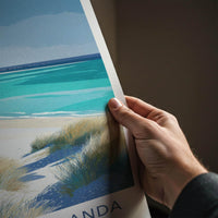 Hauklandstranda Poster - Norway Scenic Art - Coastal Dunes Ocean Home Decor