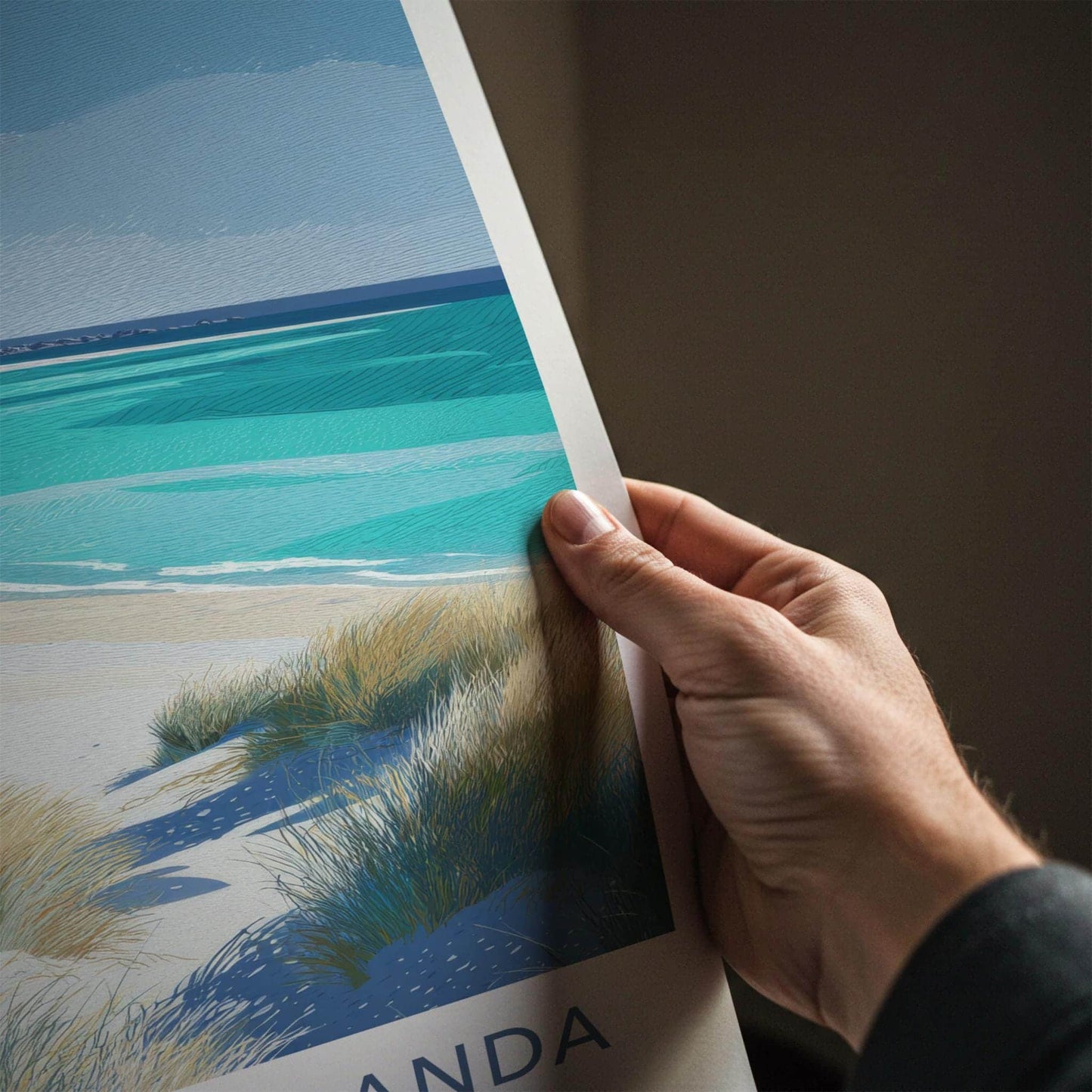 Hauklandstranda Poster - Norway Scenic Art - Coastal Dunes Ocean Home Decor