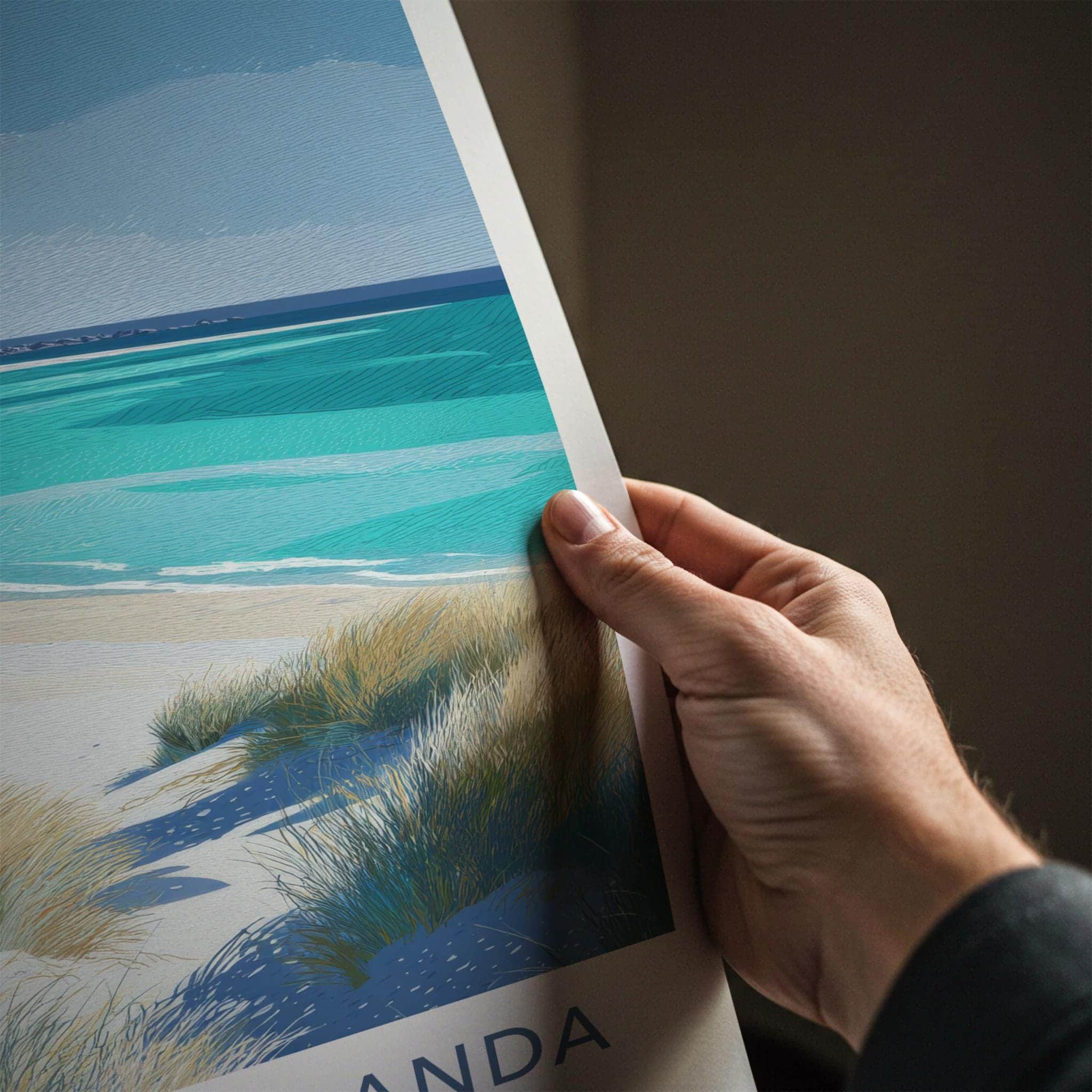 Hauklandstranda Poster - Norway Scenic Art - Coastal Dunes Ocean Home Decor