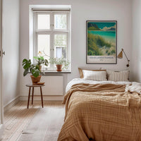 Hauklandstranda Poster - Norway Travel Print - Grassy Beach Dunes Wall Decor
