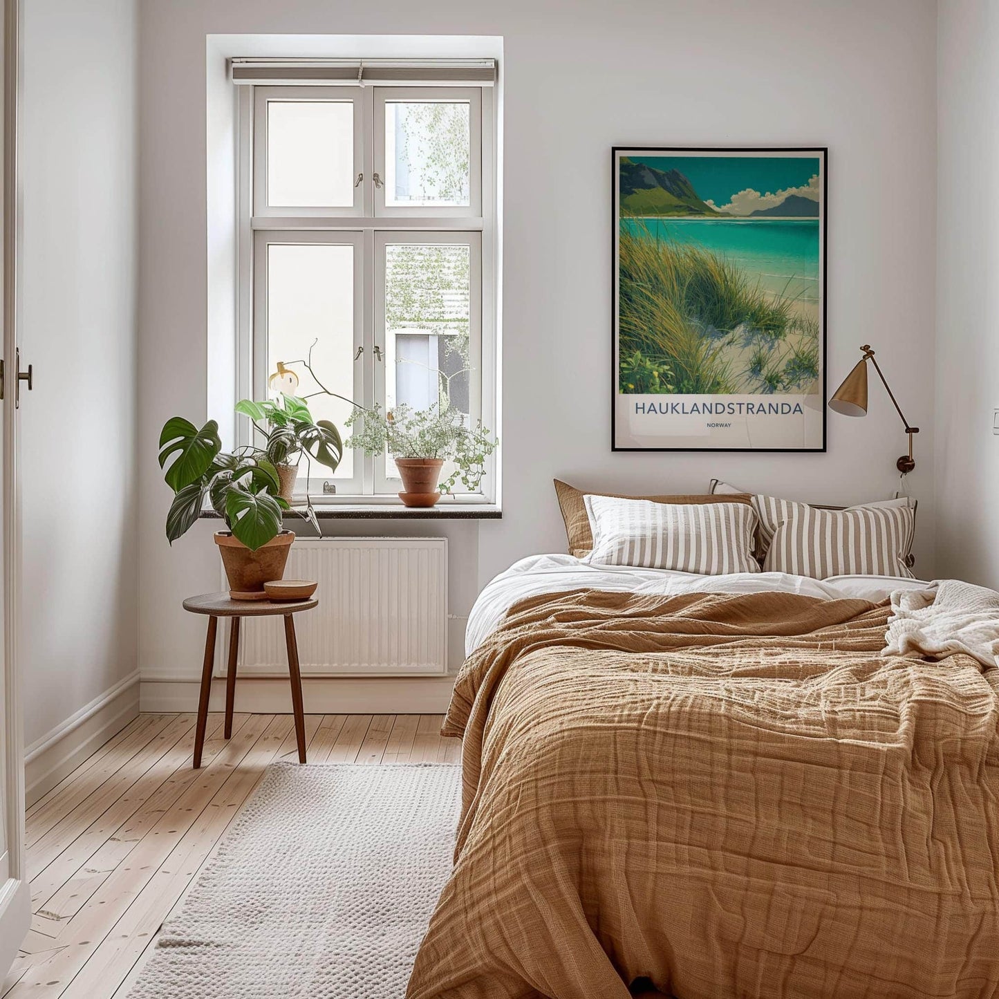 Hauklandstranda Poster - Norway Travel Print - Grassy Beach Dunes Wall Decor