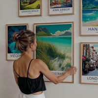 Hauklandstranda Poster - Norway Travel Print - Grassy Beach Dunes Wall Decor
