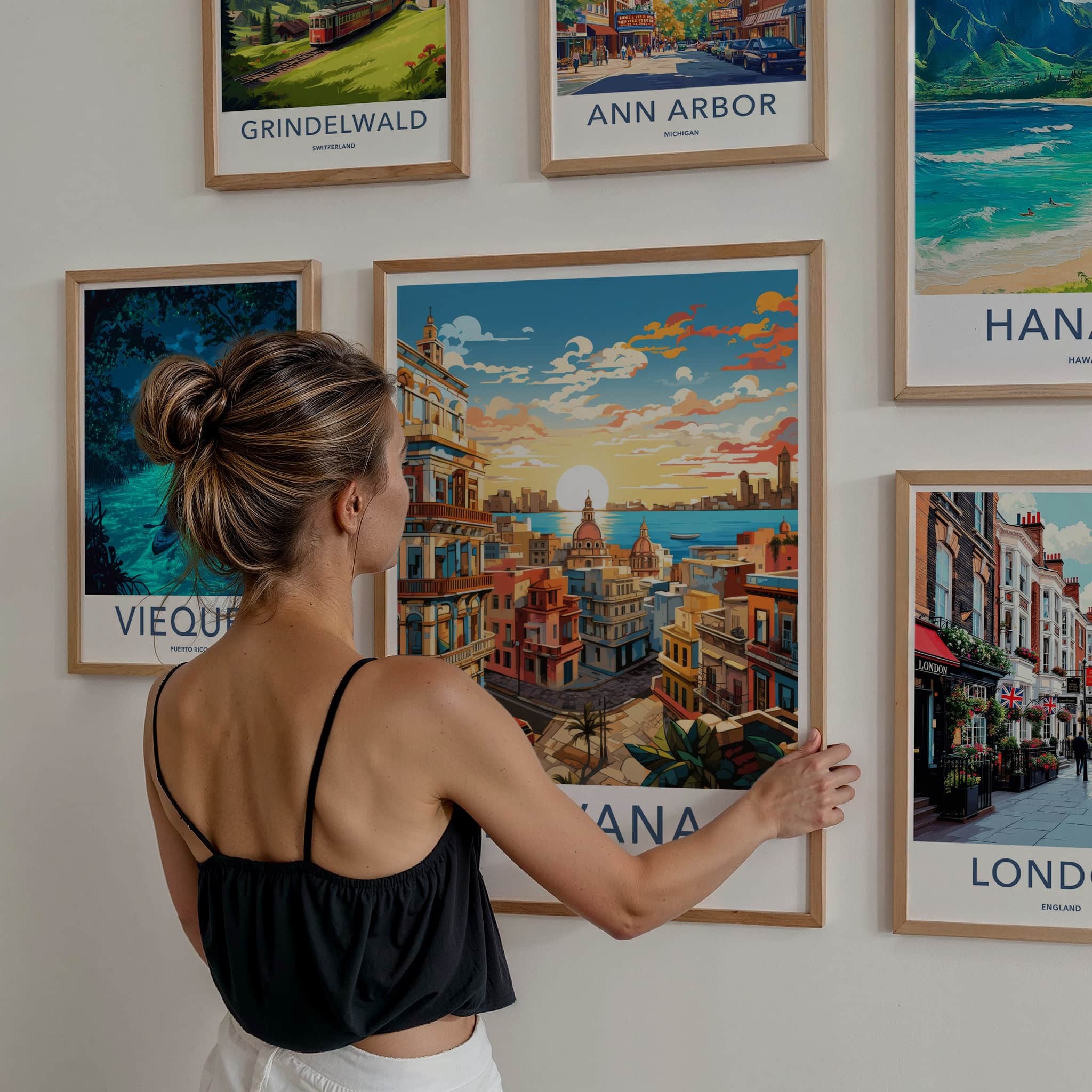 Havana Poster - Cuba Travel Art - City Waterfront Sunset Home Decor