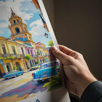 Havana Poster - Cuba Travel Art - Colorful Street Cars Gallery Art