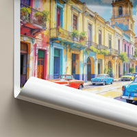 Havana Poster - Cuba Travel Art - Colorful Street Cars Gallery Art