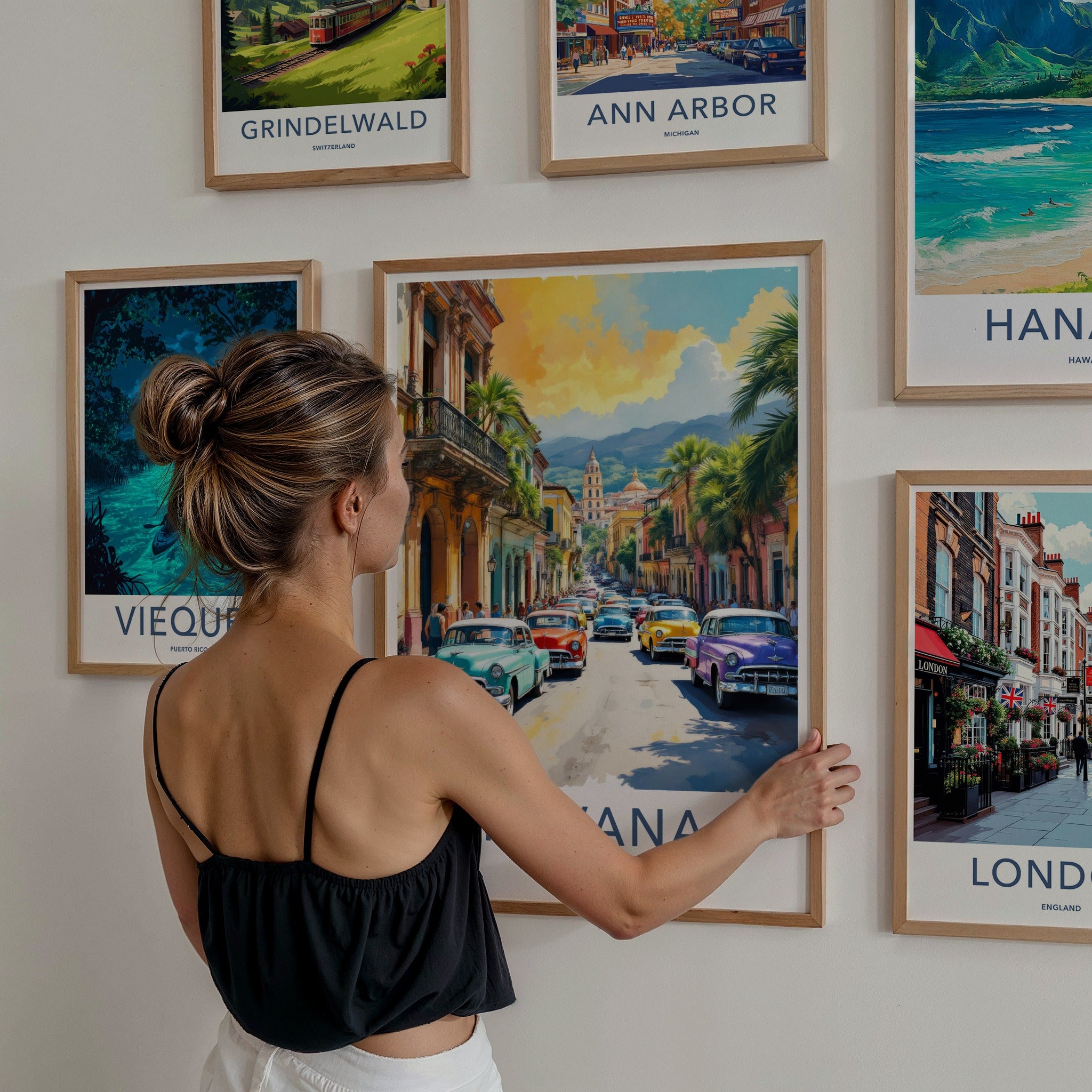 Havana Poster - Cuba Travel Art - Iconic Classic Car Street Home Decor