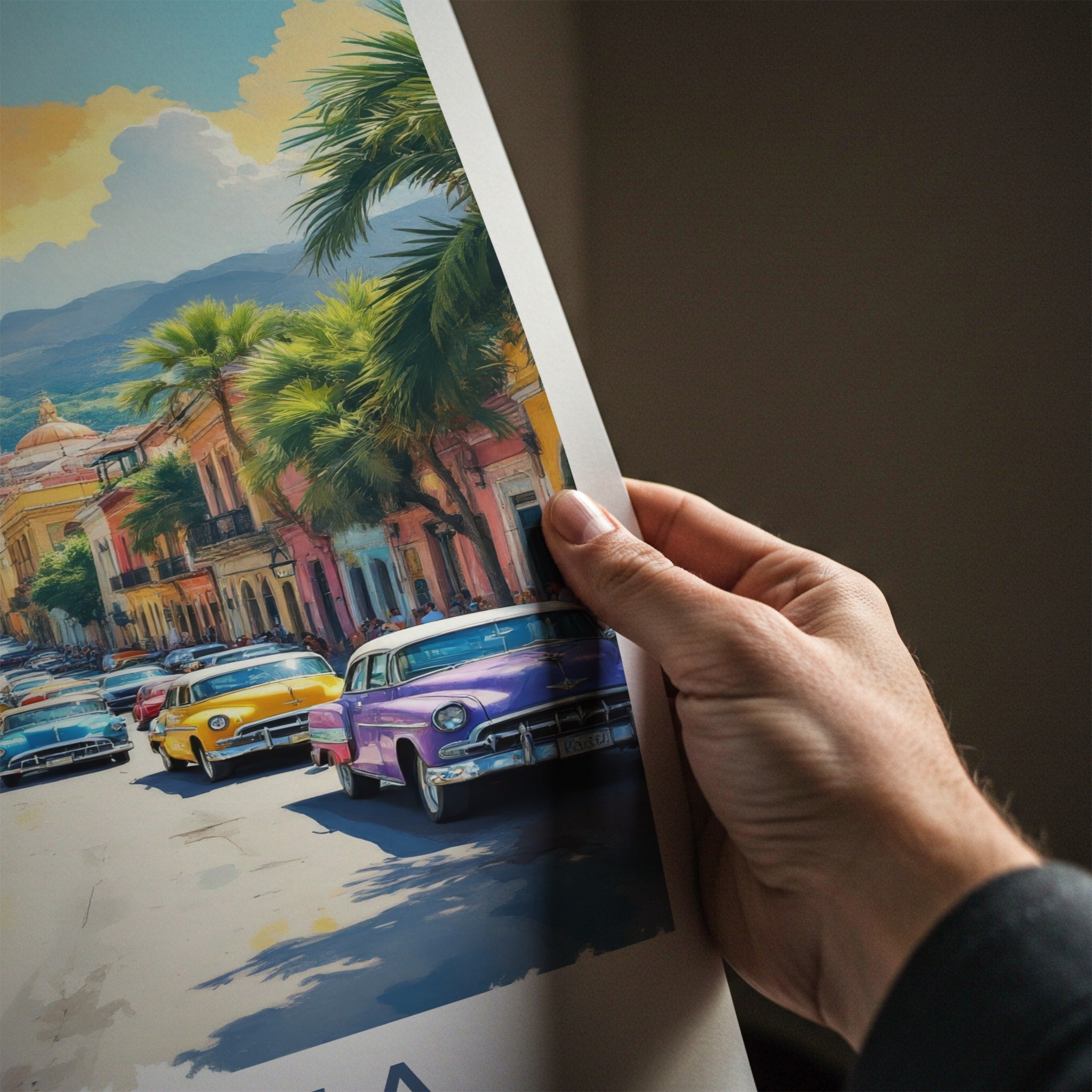 Havana Poster - Cuba Travel Art - Iconic Classic Car Street Home Decor