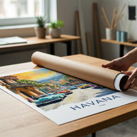 Havana Poster - Cuba Travel Art - Iconic Classic Car Street Home Decor