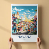 Havana Poster - Cuba Travel Art - Vibrant Cityscape Street Home Decor