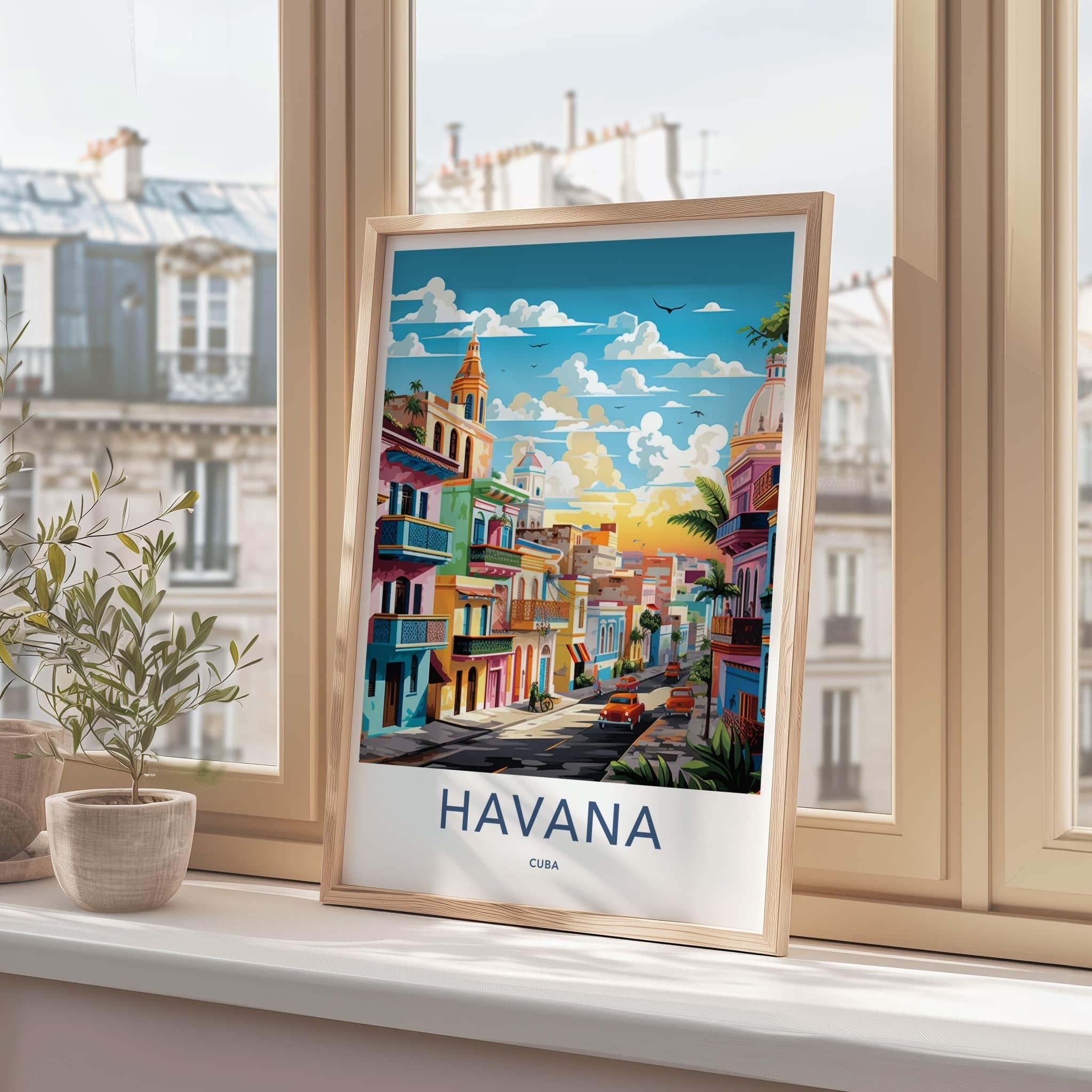 Havana Poster - Cuba Travel Art - Vibrant Cityscape Street Home Decor