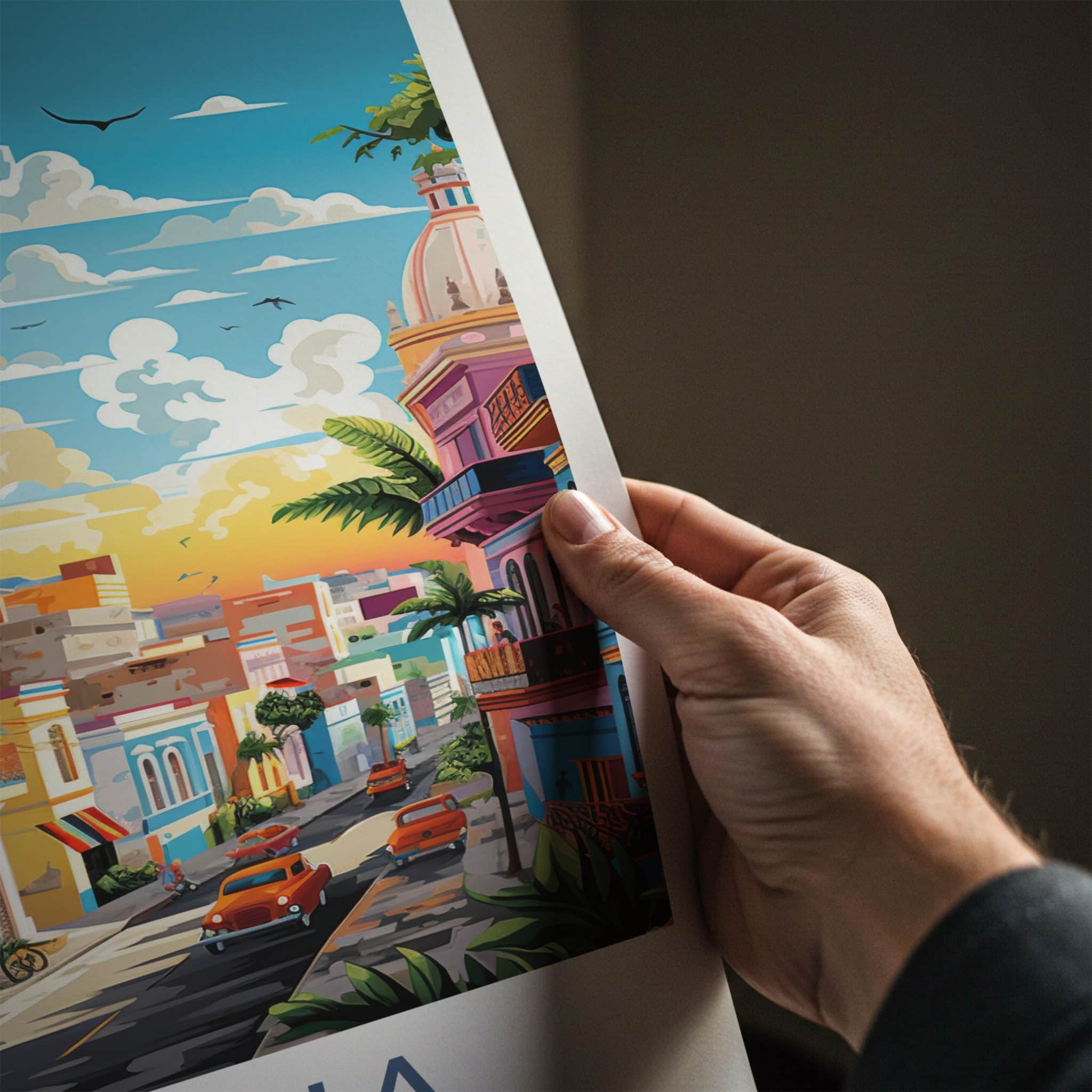 Havana Poster - Cuba Travel Art - Vibrant Cityscape Street Home Decor