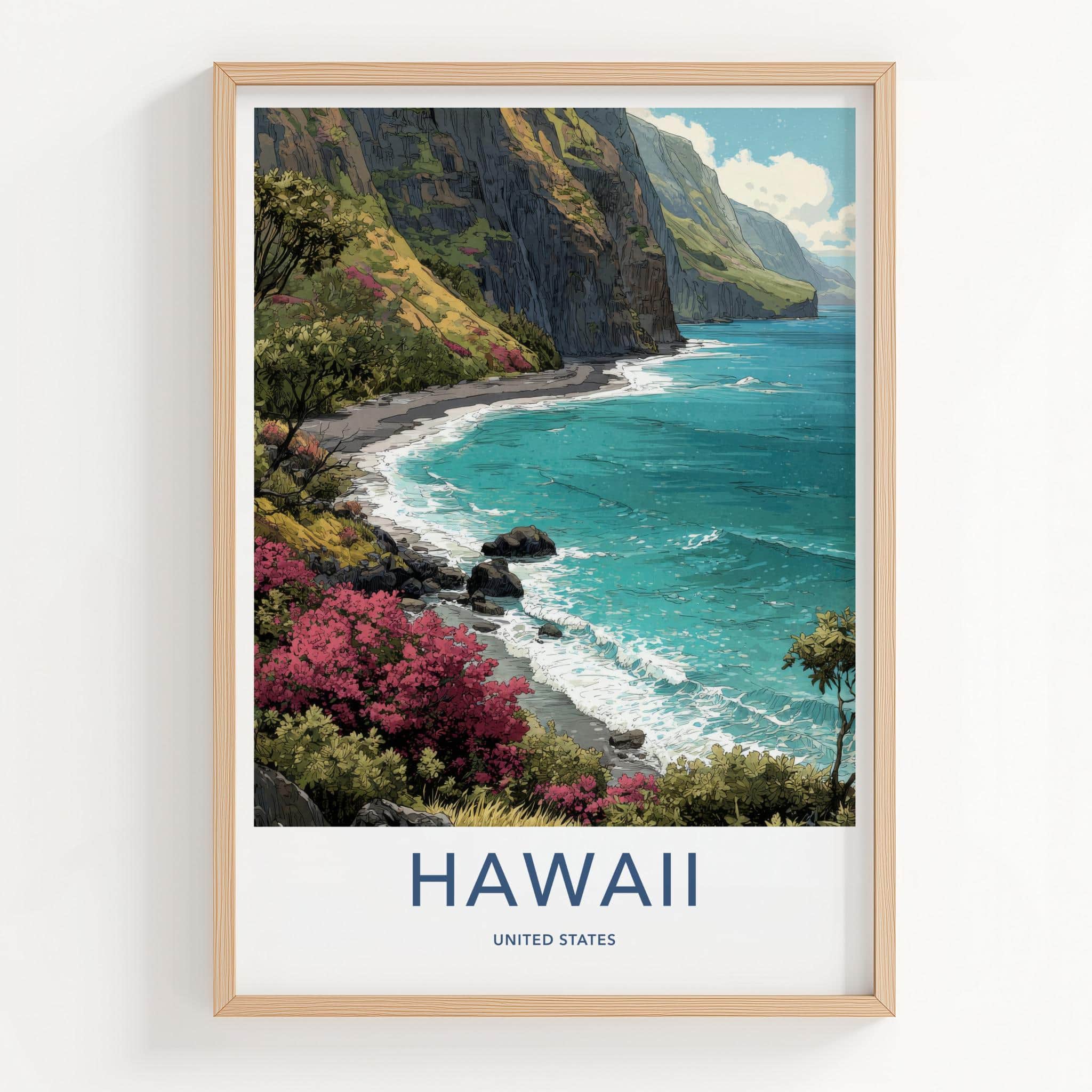 Hawaii Poster - Hawaii Scenic Art - Lush Coastal Scenery Wall Decor