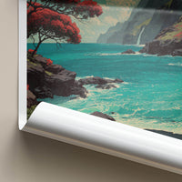 Hawaii Poster - Hawaii Travel Art - Vibrant Ocean Cliffs Home Decor