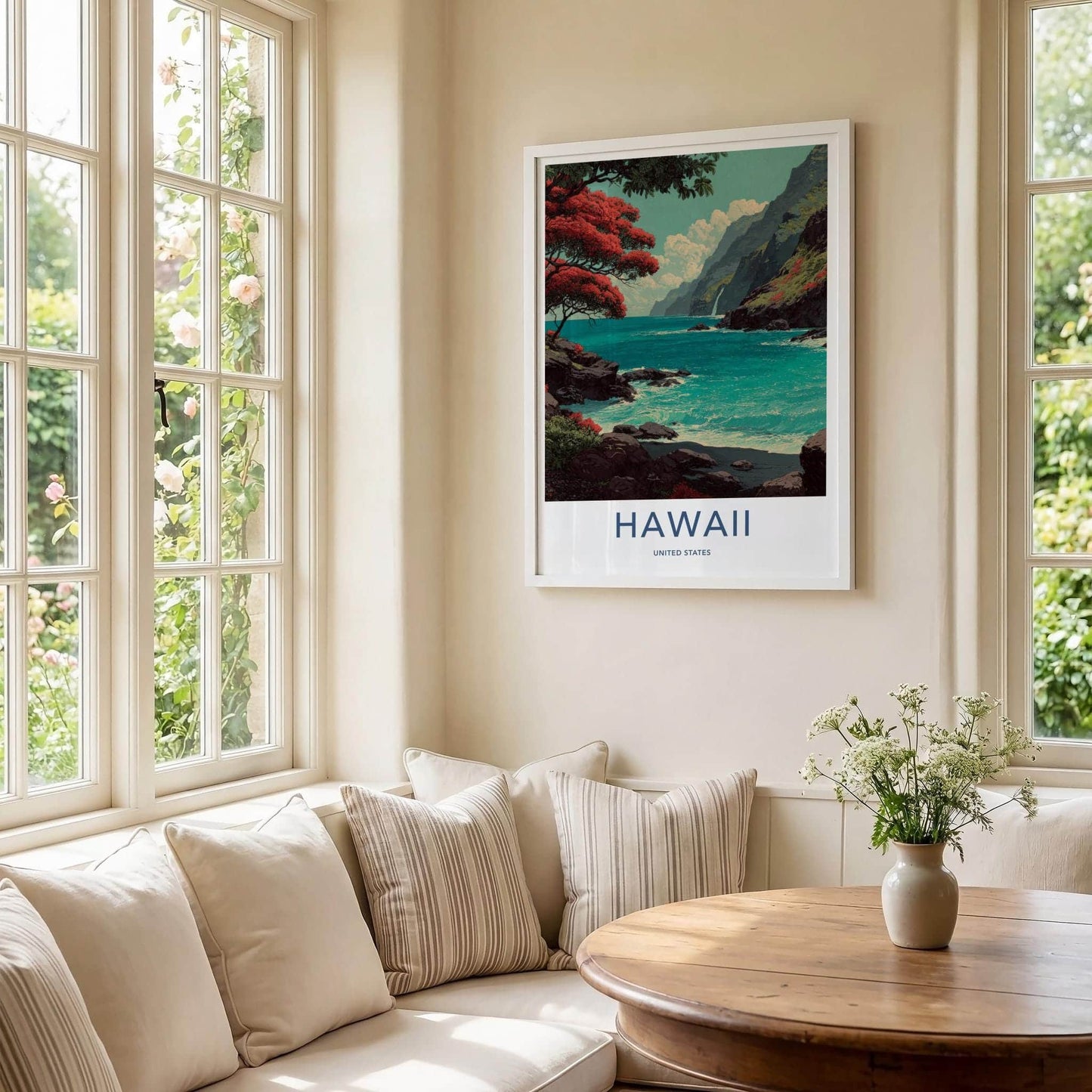 Hawaii Poster - Hawaii Travel Art - Vibrant Ocean Cliffs Home Decor