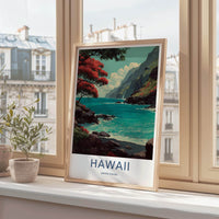 Hawaii Poster - Hawaii Travel Art - Vibrant Ocean Cliffs Home Decor