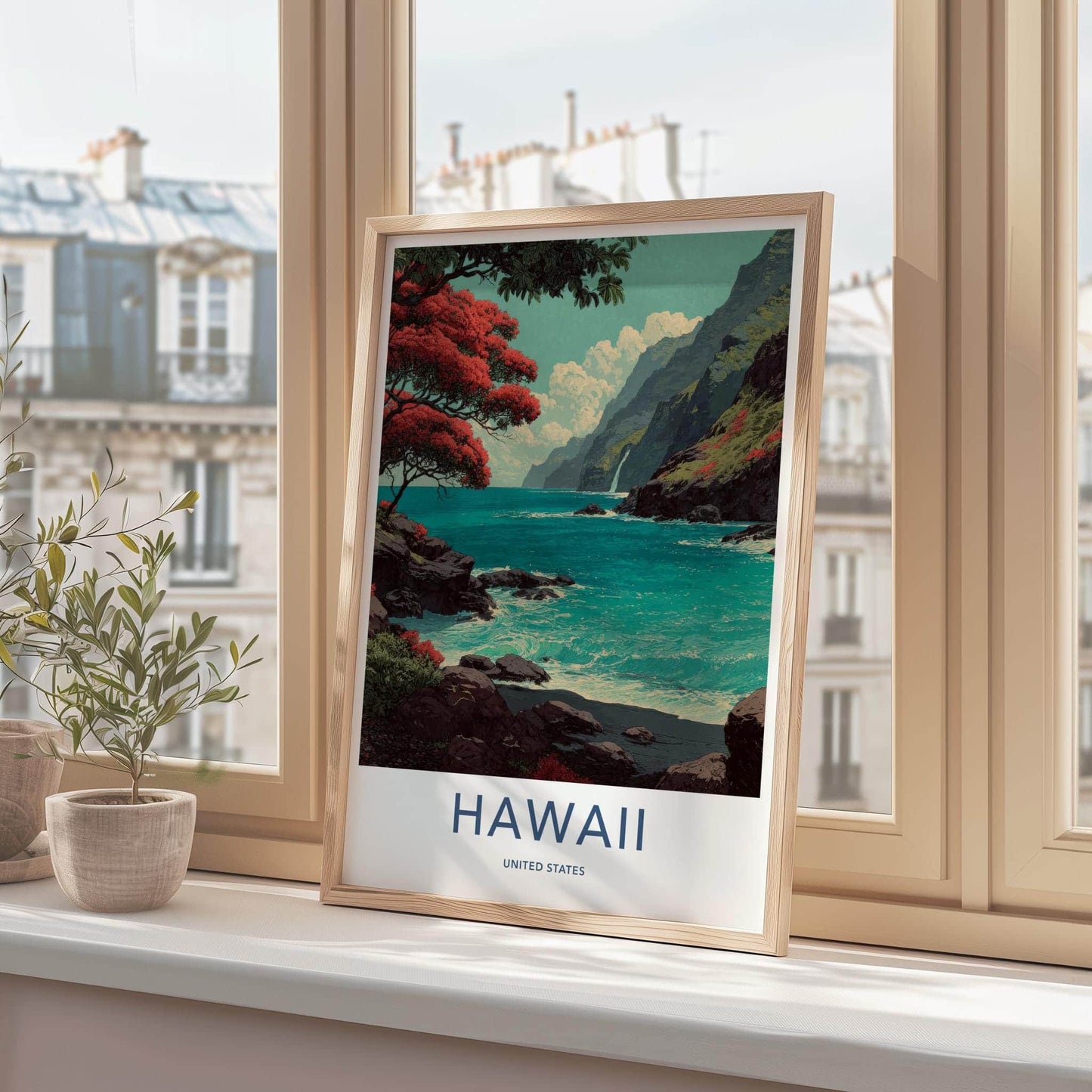 Hawaii Poster - Hawaii Travel Art - Vibrant Ocean Cliffs Home Decor