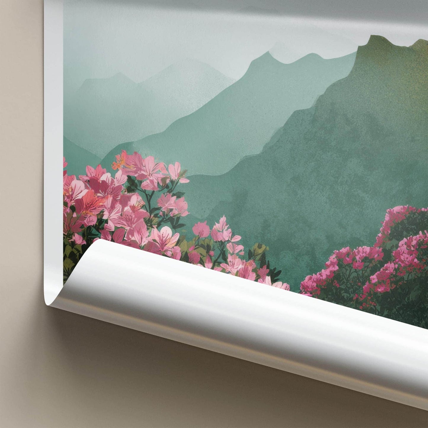 Helambu Poster - Nepal Travel Art - Misty Mountain Blooms Home Decor