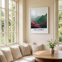 Helambu Poster - Nepal Travel Art - Misty Mountain Blooms Home Decor