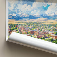Helena Poster - Montana Art Print - City Mountain Panorama Wall Decor
