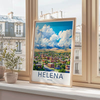 Helena Poster - Montana Art Print - City Mountain Panorama Wall Decor