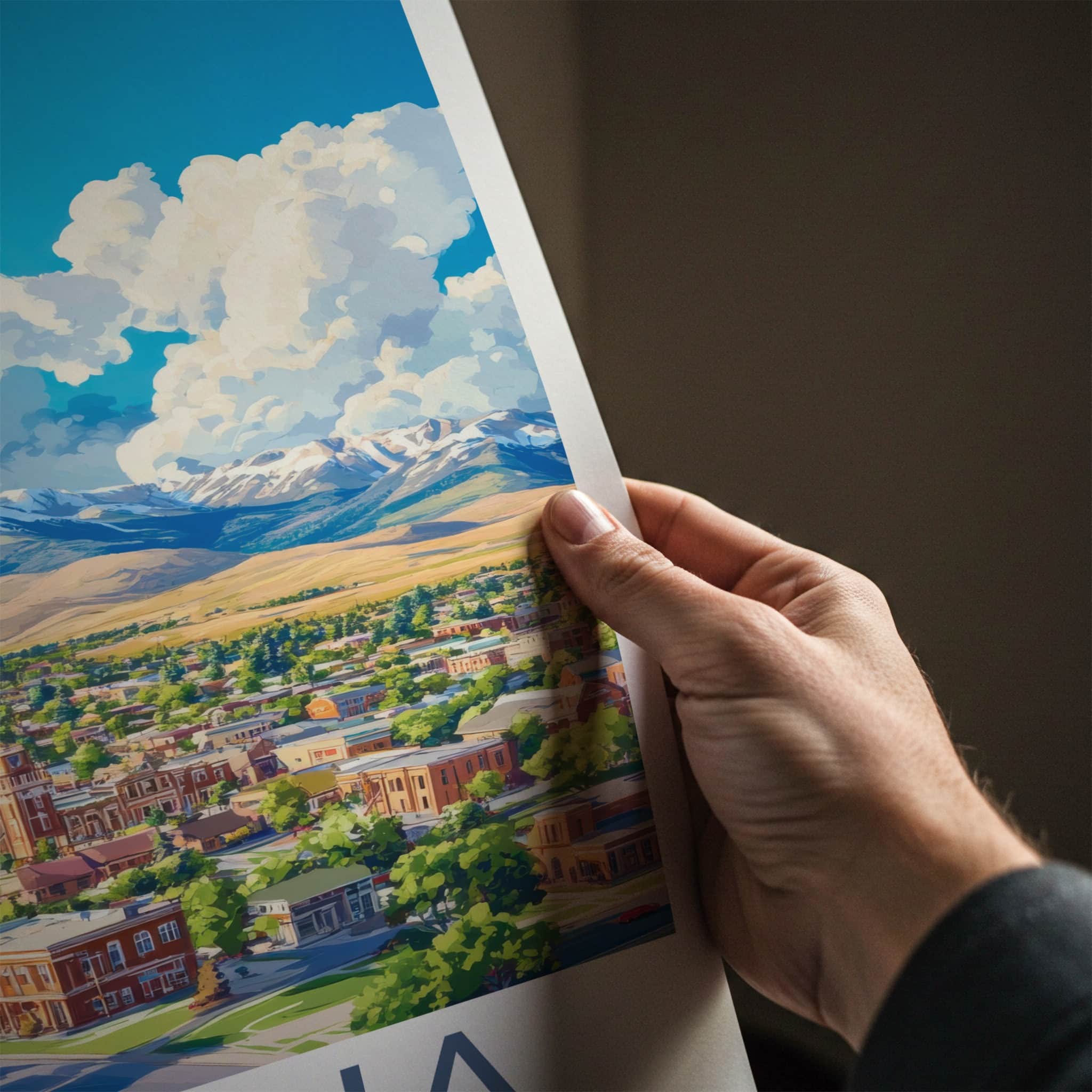 Helena Poster - Montana Art Print - City Mountain Panorama Wall Decor