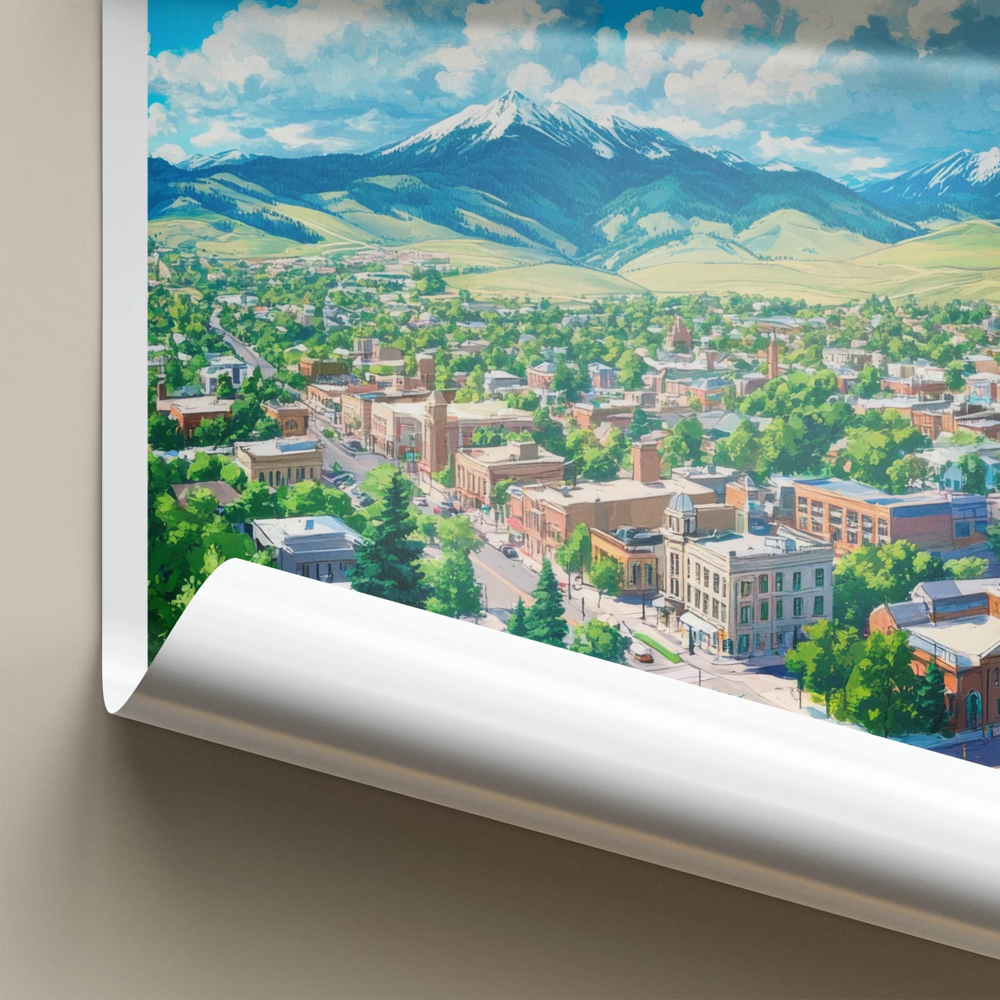 Helena Poster - Montana Framed Print - Lush Mountain Town Lounge Decor
