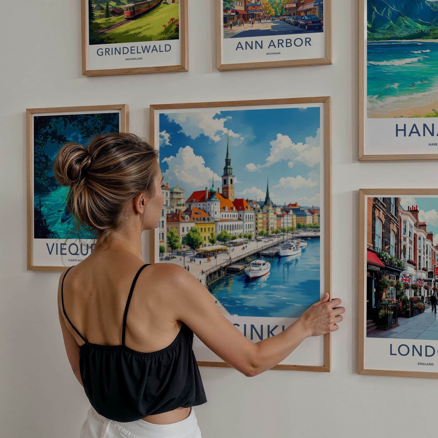 Helsinki Poster - Finland Travel Art - Historic City Harbor Wall Decor