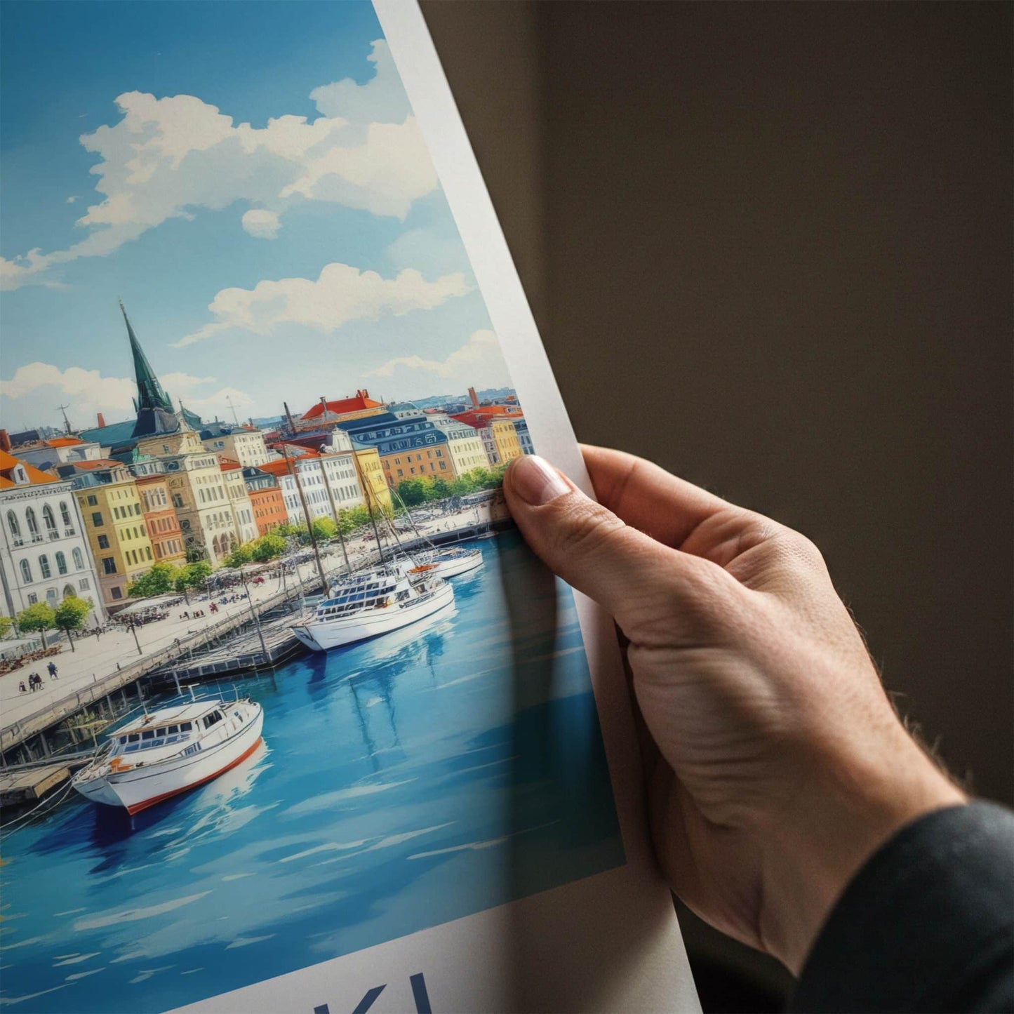 Helsinki Poster - Finland Travel Art - Historic City Harbor Wall Decor