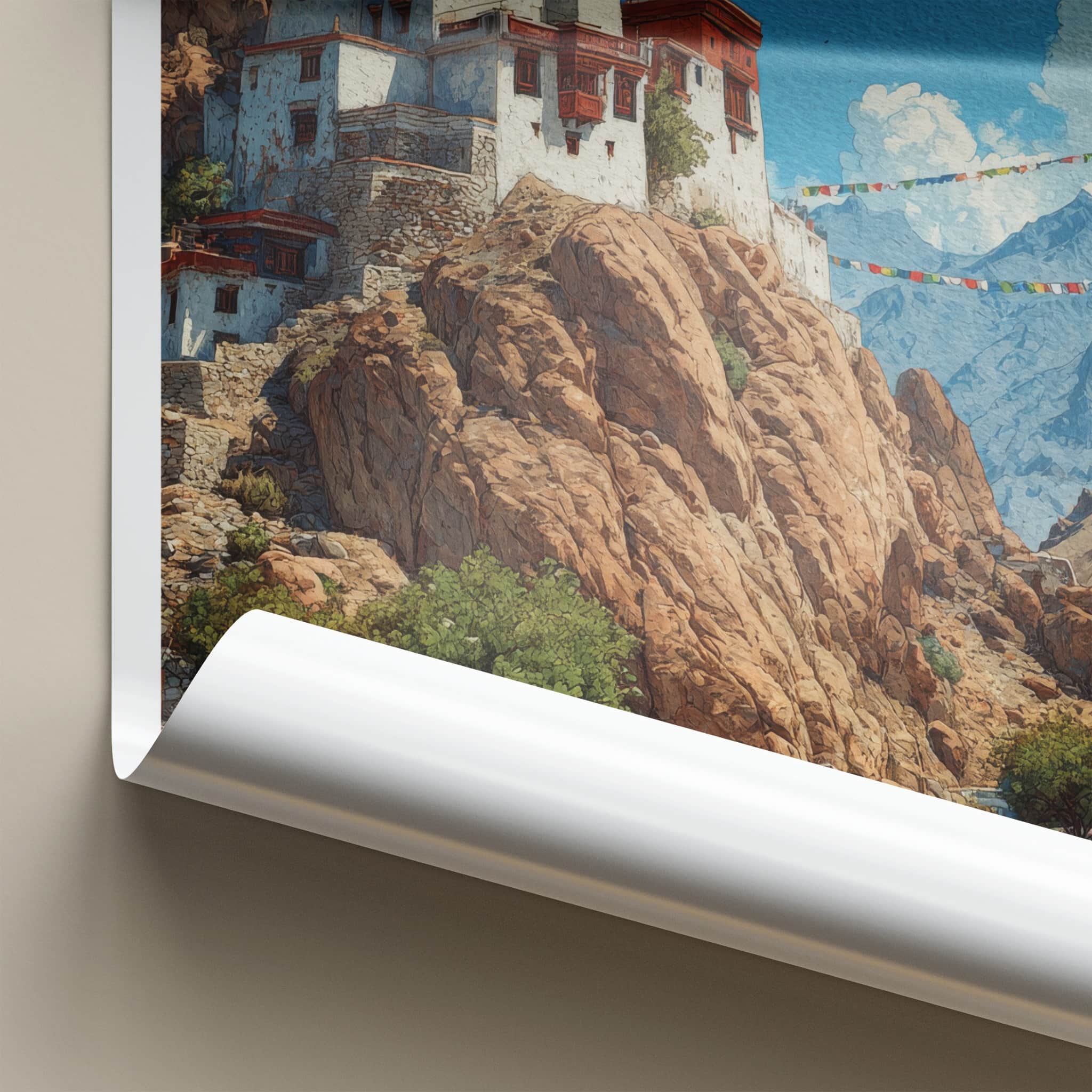 Hemis Monastery Poster - India Ladakh Cliffside Building Gallery Art