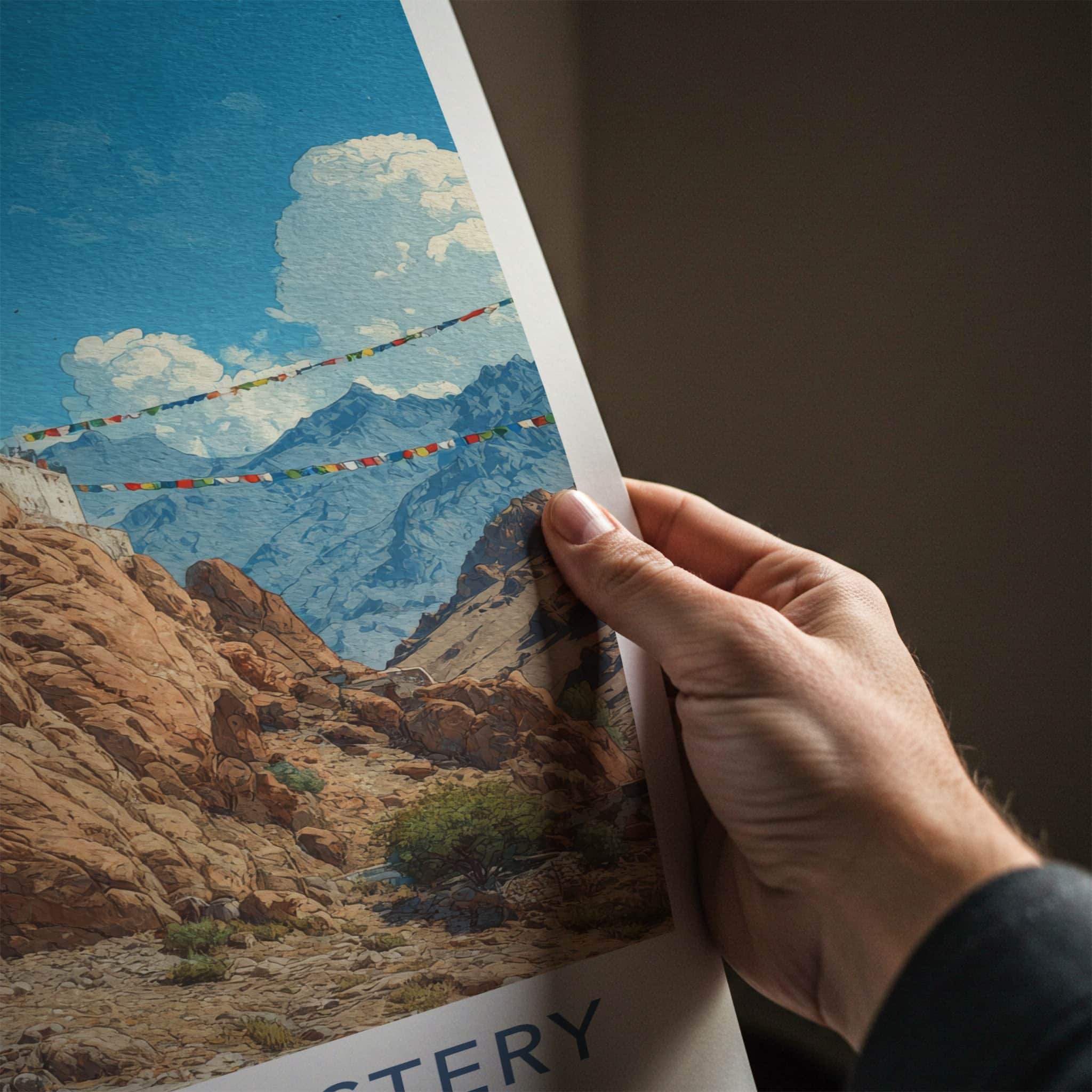 Hemis Monastery Poster - India Ladakh Cliffside Building Gallery Art