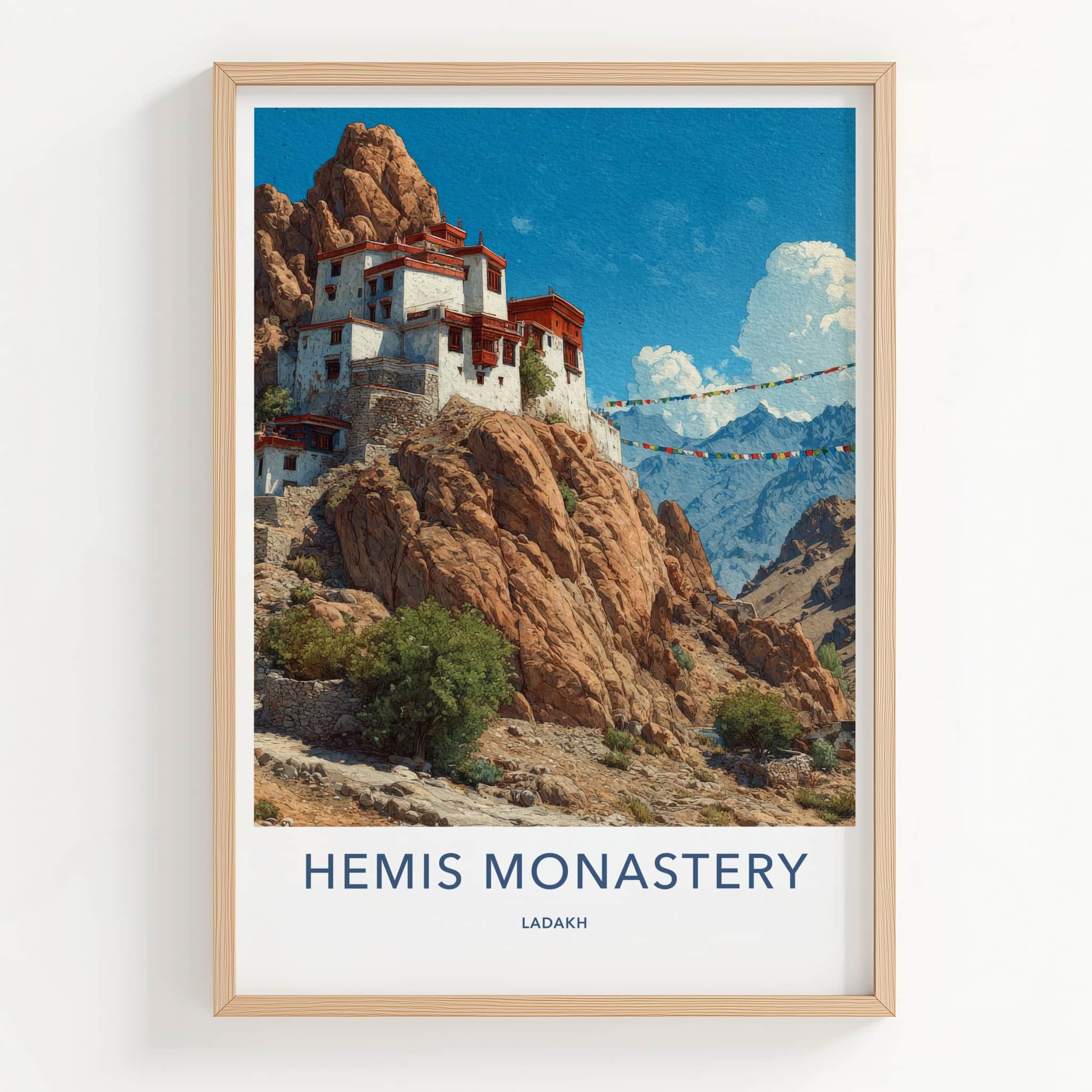 Hemis Monastery Poster - India Ladakh Cliffside Building Gallery Art