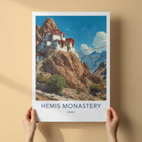 Hemis Monastery Poster - India Ladakh Cliffside Building Gallery Art