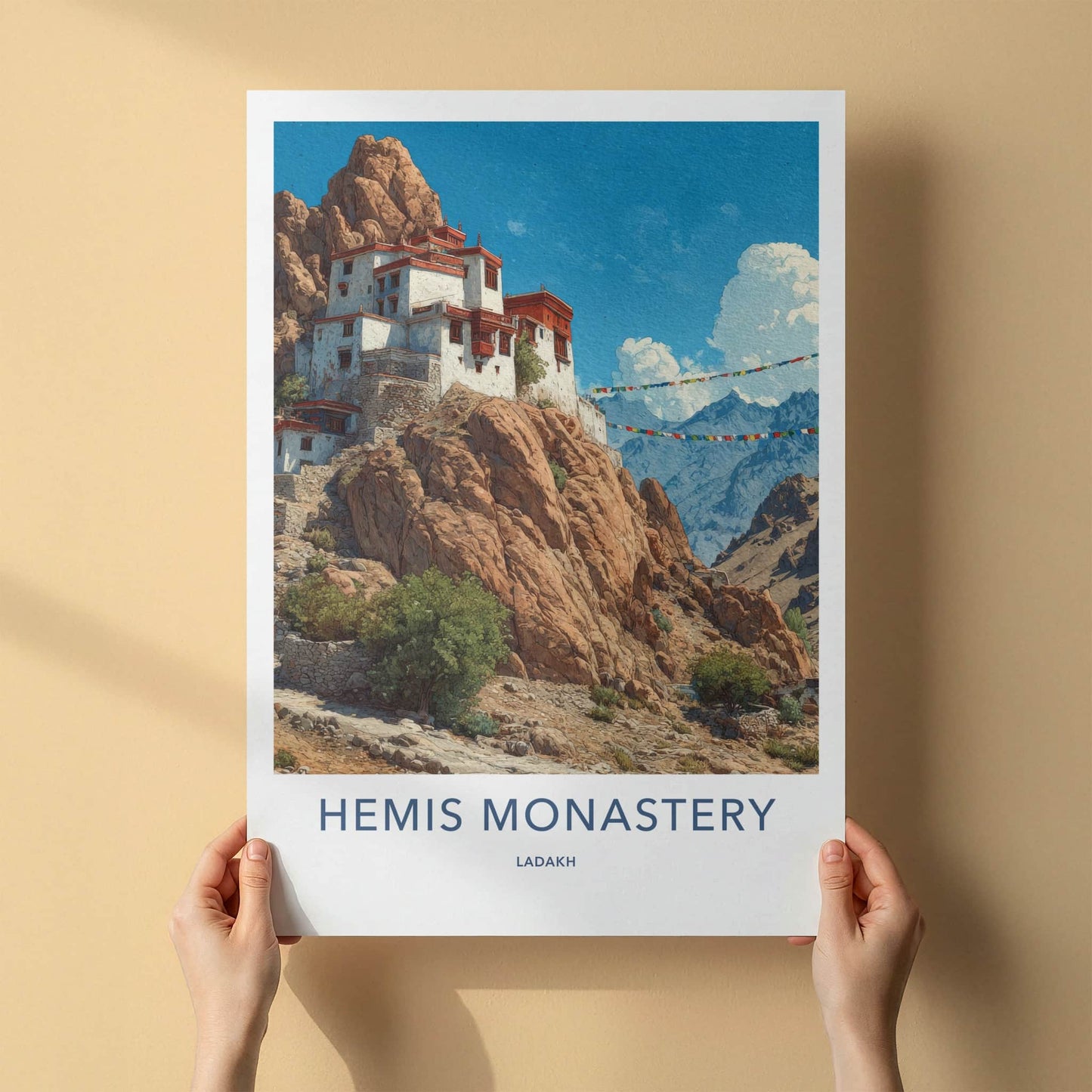 Hemis Monastery Poster - India Ladakh Cliffside Building Gallery Art